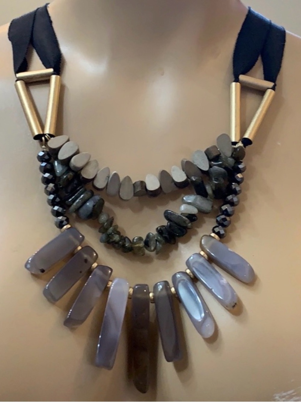 Free People Crystal Statement Bib Necklace